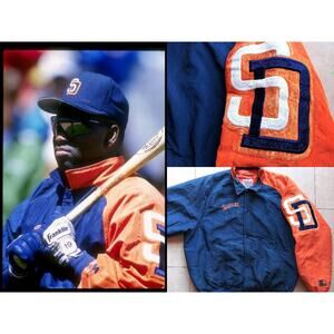 San Diego Padres 90s STARTER bomber Diamond jacket M navy orange MLB vintage